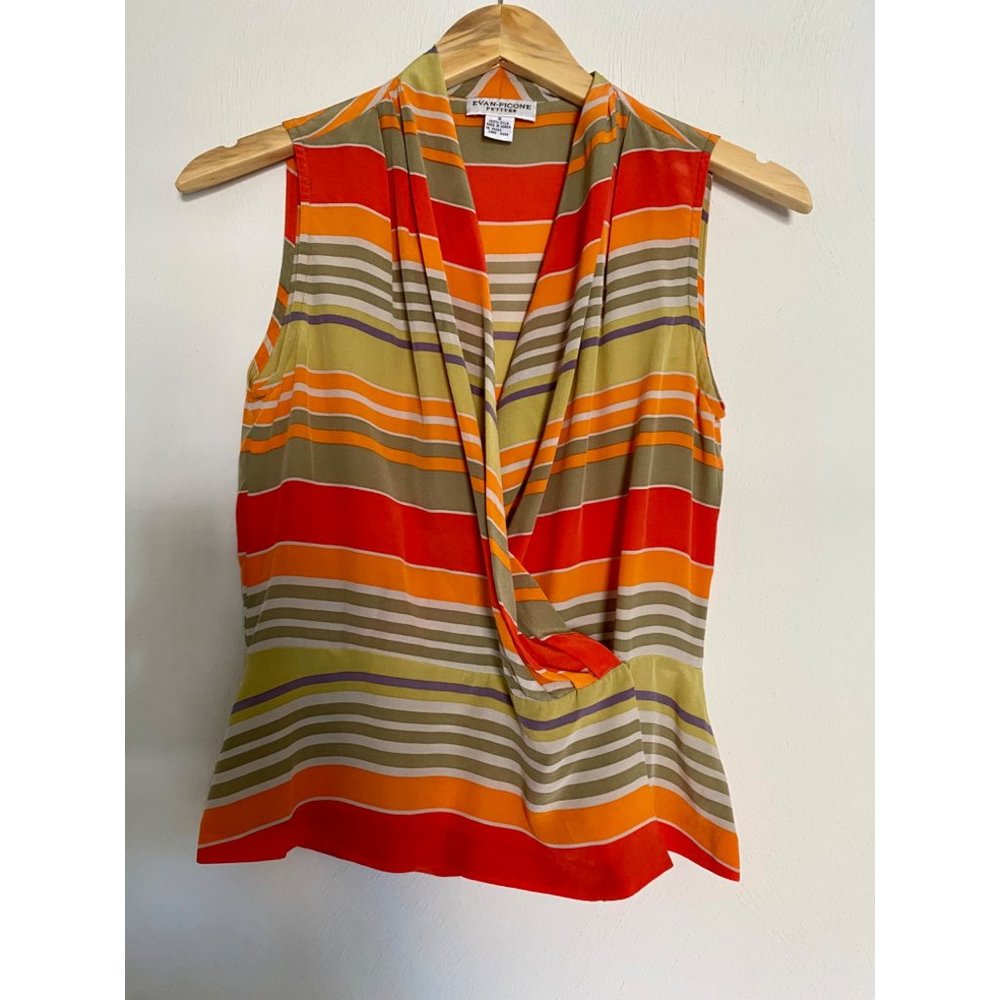 Evan-Picone Cross Wrap Silk  Tank Top Size 8